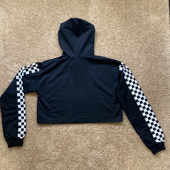 Like New Lightweight cropped With Checkered L/S Hoodie Juniors Size S - Picture 2 of 3